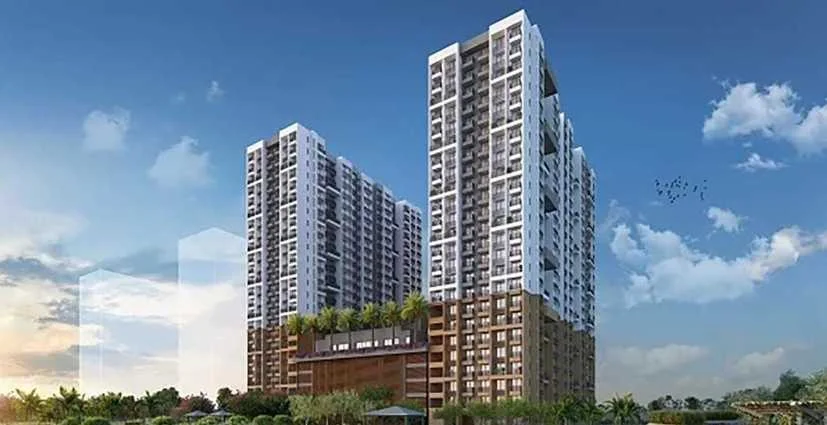 Master plan of Godrej Lakeside Orchard township showing luxury high-rise towers and nature-themed amenities near Sarjapur Road and Carmelaram.